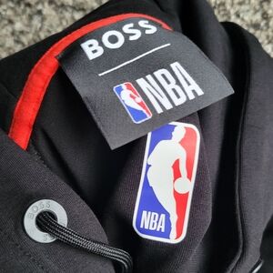 BOSS NBA Black Hoodie with Red Accents